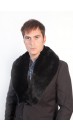 Black rex fur collar - unisex